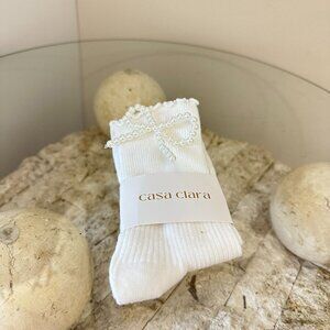 FREE PEOPLE Casa Clara Sienna Pearl Socks in White NWT